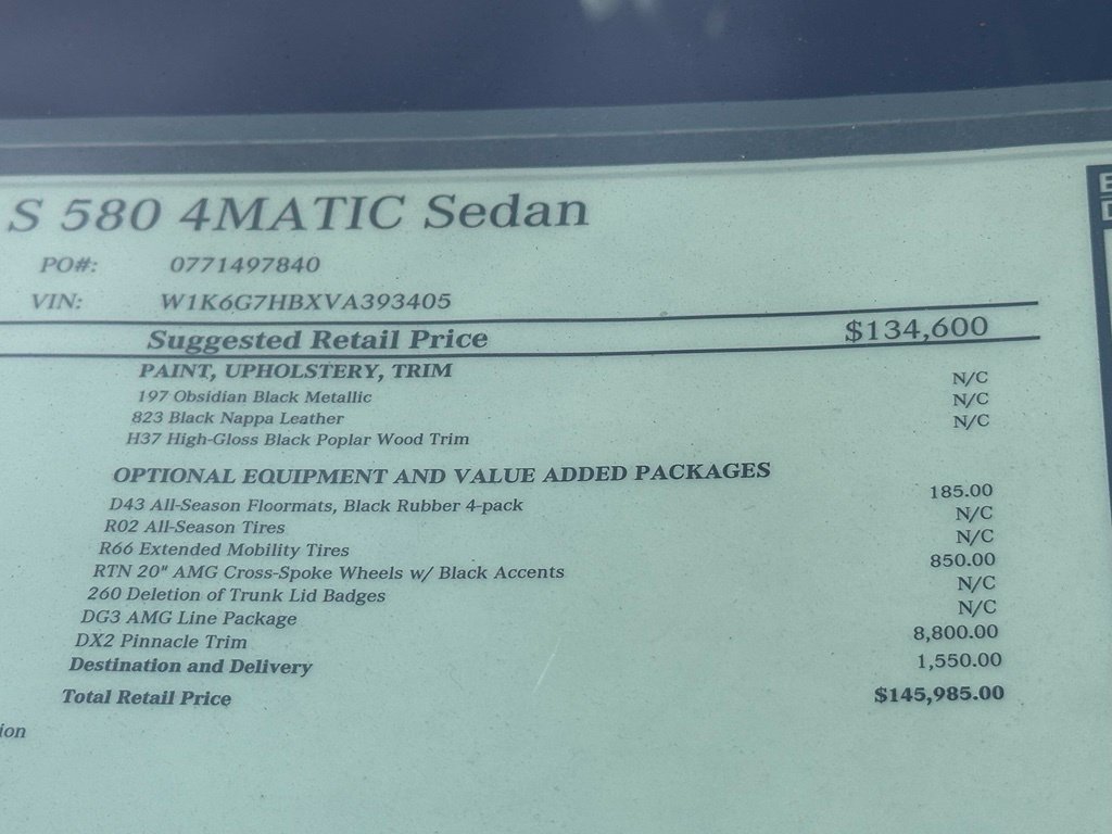 New 2027 Mercedes-Benz S 580 4MATIC Sedan image 16