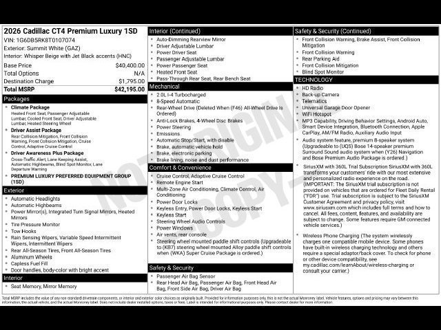 Used 2026 Cadillac CT4 Premium Luxury RWD image 30
