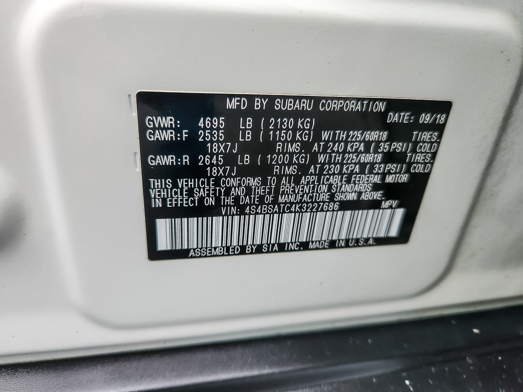 Used 2019 Subaru Outback 2.5i Touring w/ Popular Package #3A AWD/4WD image 25