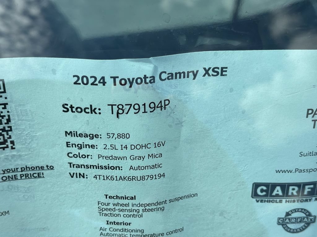Used 2024 Toyota Camry XSE FWD image 2