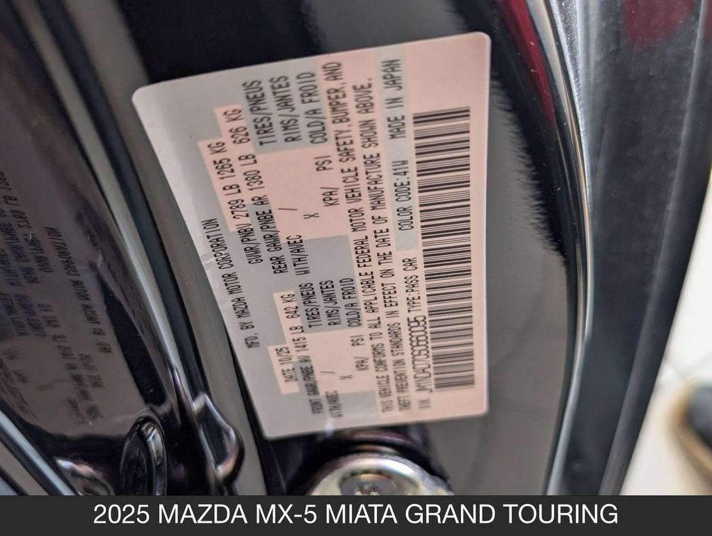 New 2025 MAZDA MX-5 Miata Grand Touring w/ Appearance Package RWD image 15