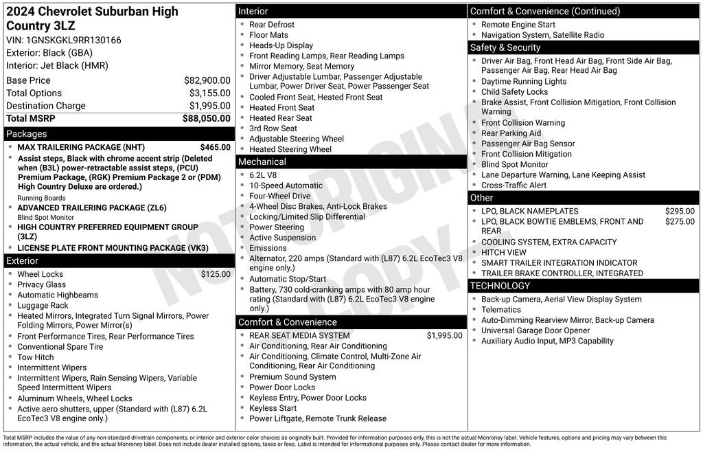 Certified 2024 Chevrolet Suburban High Country w/ Max Trailering Package AWD/4WD image 8