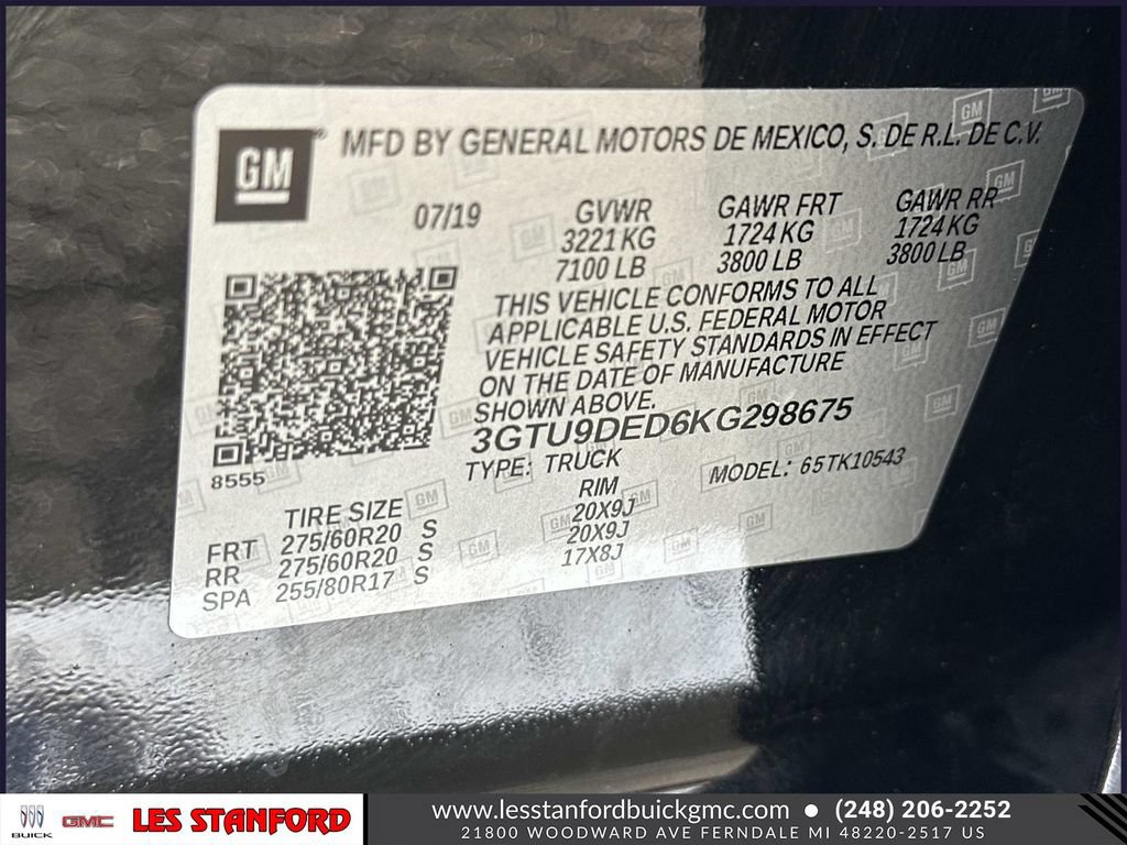 Certified 2019 GMC Sierra 1500 SLT w/ SLT Premium Package AWD/4WD image 19