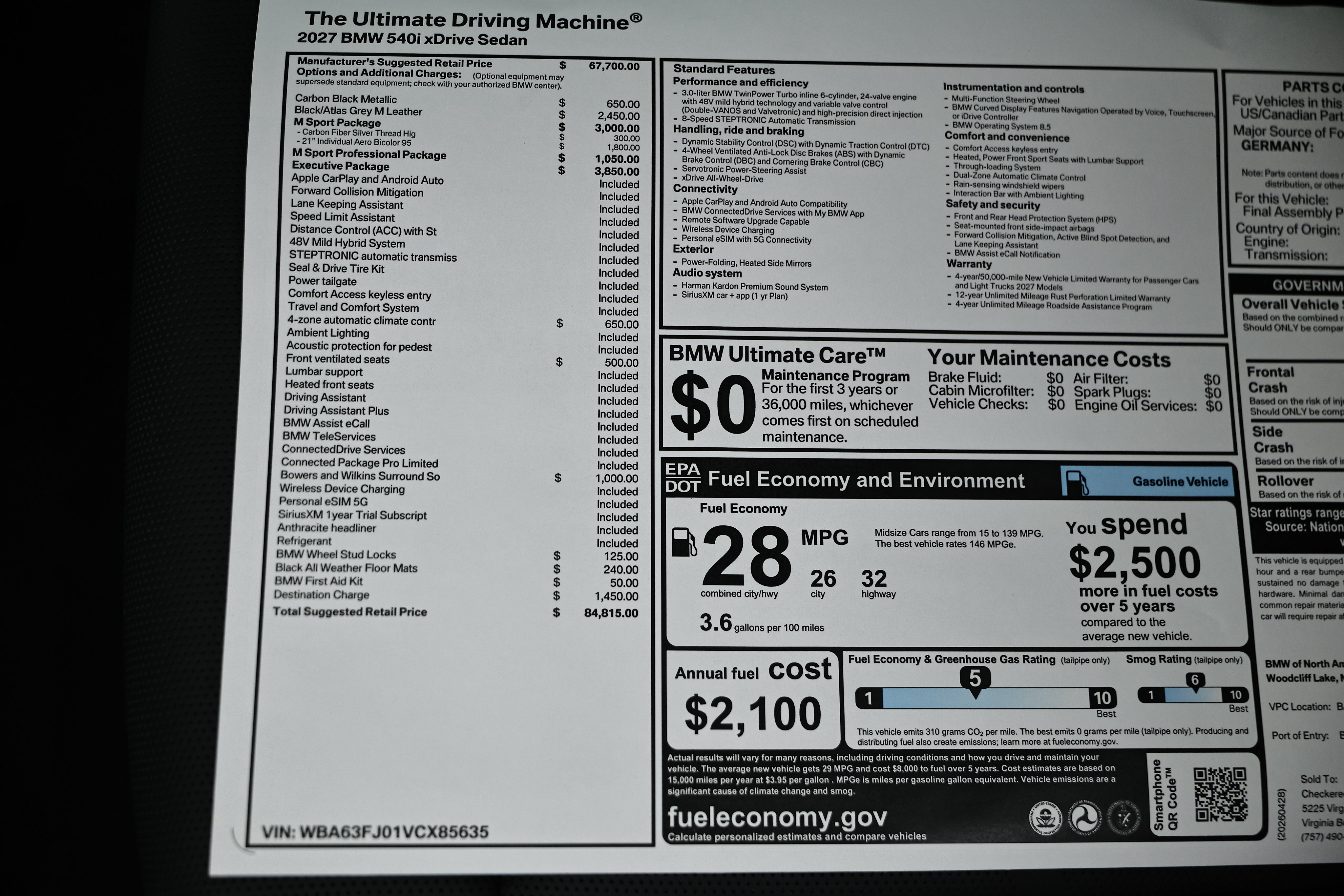 New 2027 BMW 540i xDrive w/ Executive Package AWD/4WD image 25