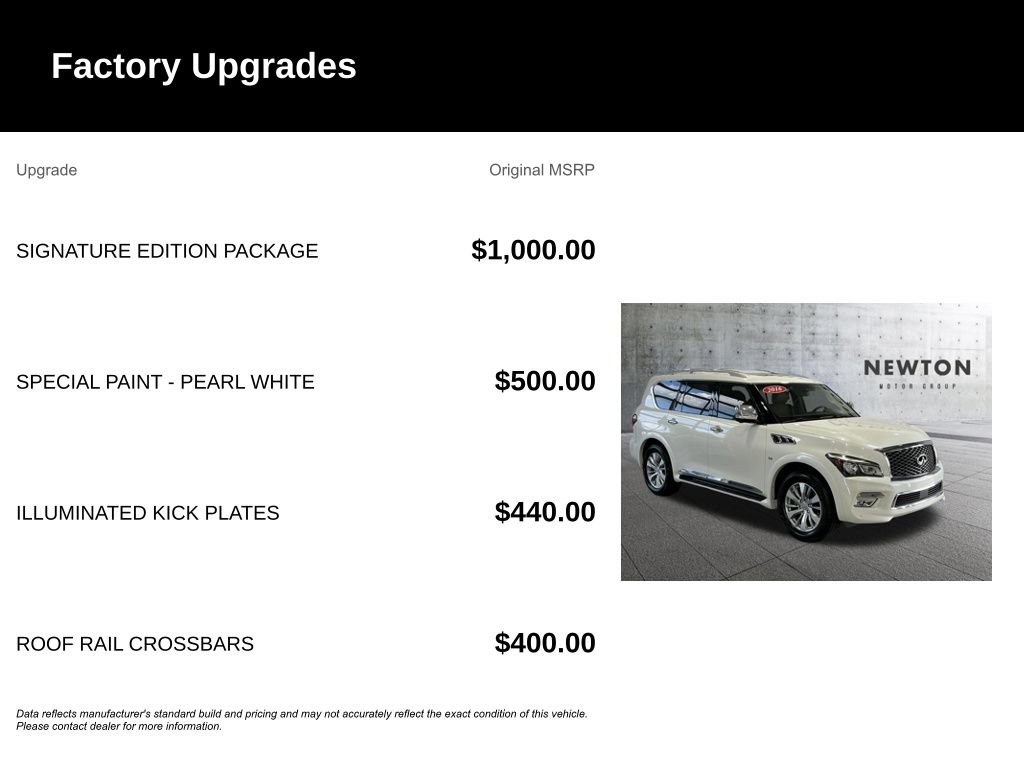 Used 2016 INFINITI QX80 2WD w/ Signature Edition Package image 8