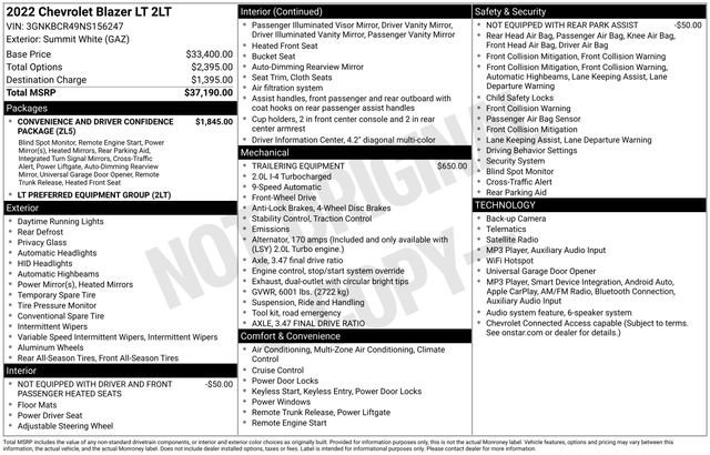 Used 2022 Chevrolet Blazer LT FWD image 3