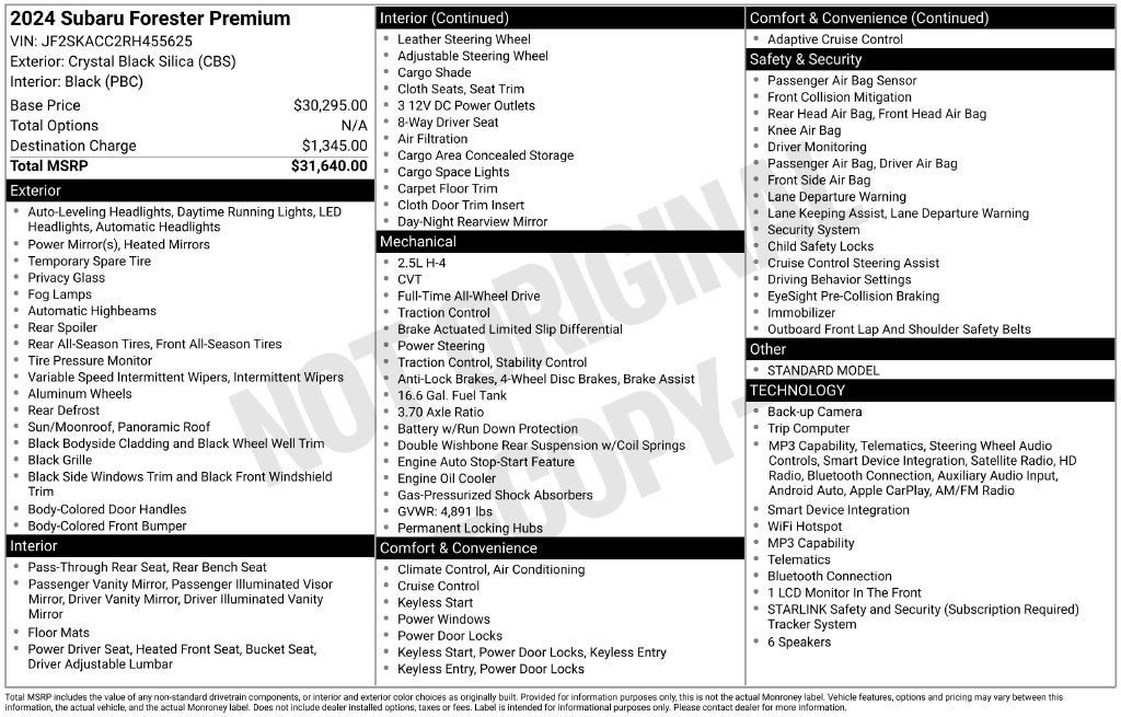 Used 2024 Subaru Forester Premium AWD/4WD image 2