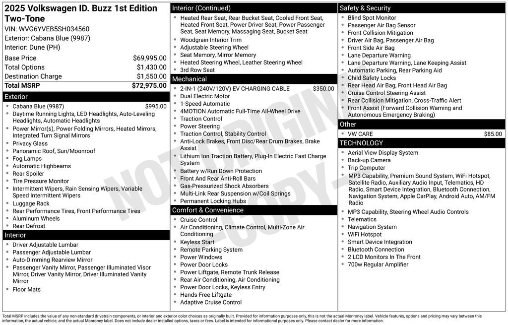 Used 2025 Volkswagen ID. Buzz 1st Edition AWD/4WD image 5