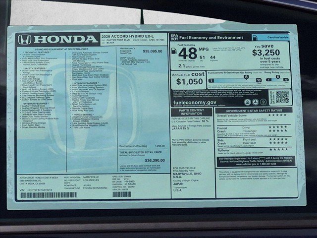 New 2026 Honda Accord EX-L image 17
