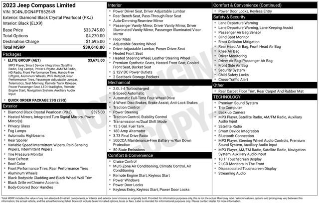 Used 2023 Jeep Compass Limited w/ Elite Group AWD/4WD image 30