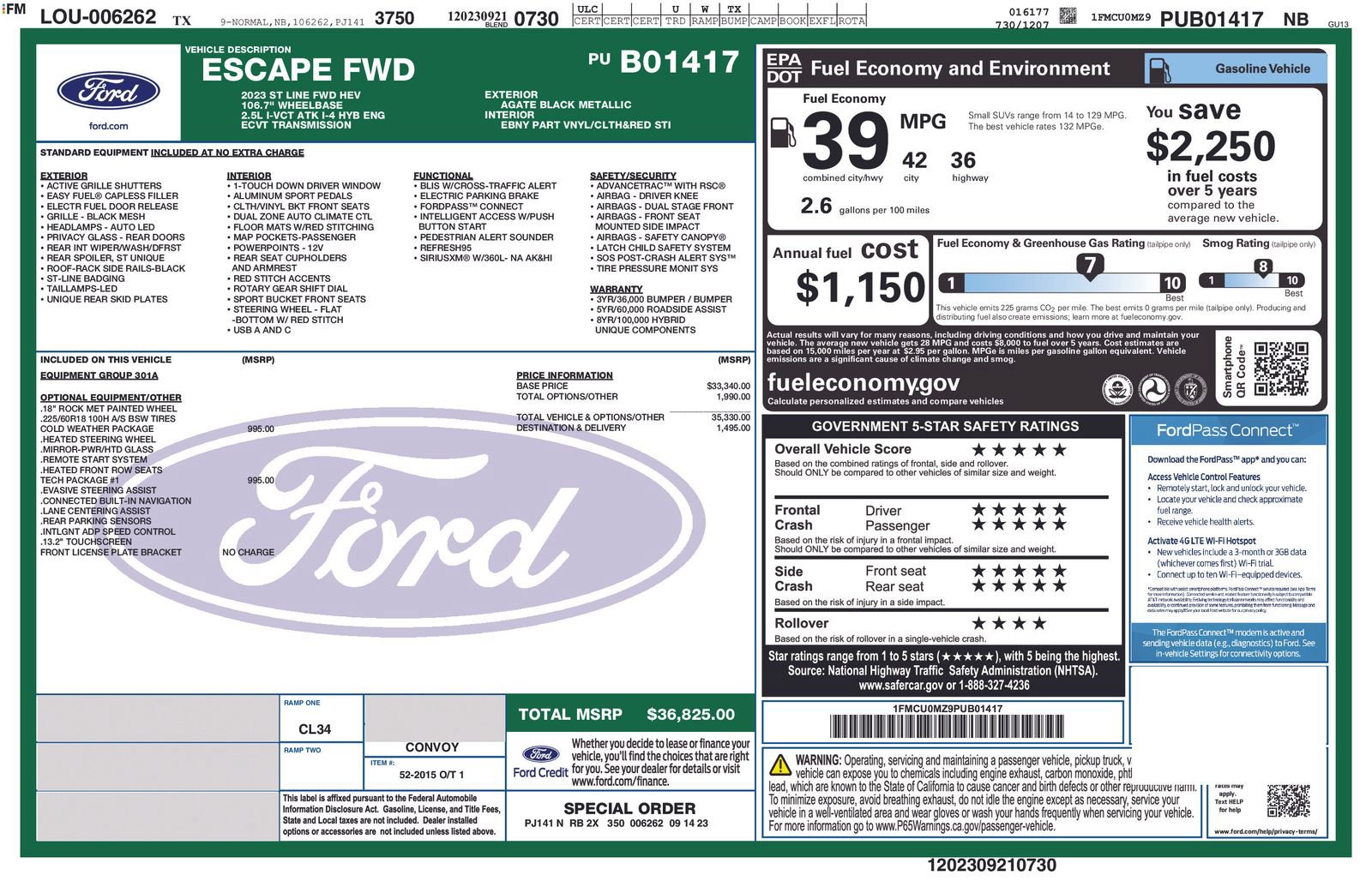 Used 2023 Ford Escape ST-Line w/ Equipment Group 301A FWD image 16