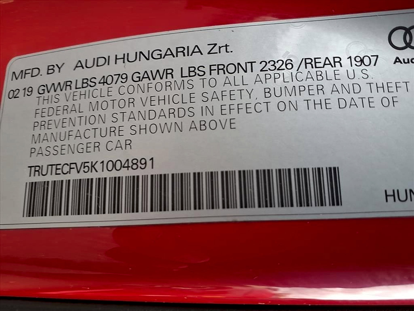 Used 2019 Audi TT 2.0T w/ Technology Package image 25