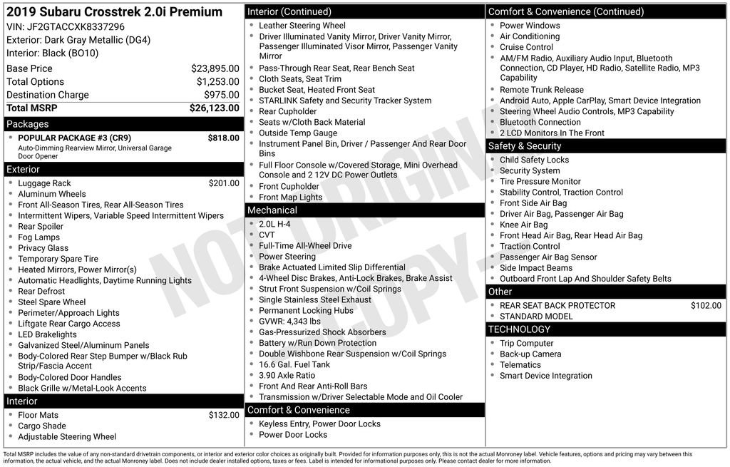Used 2019 Subaru Crosstrek 2.0i Premium w/ Popular Package #3 image 41