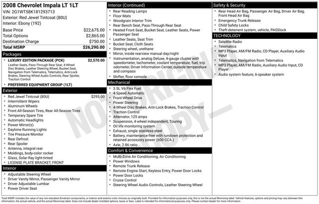 Used 2008 Chevrolet Impala LT w/ Luxury Edition Package FWD image 2