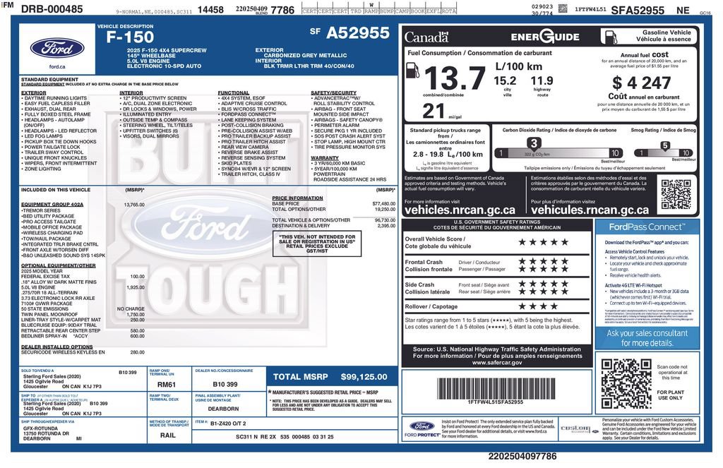 Used 2025 Ford F150 Tremor w/ Equipment Group 402A High AWD/4WD image 79