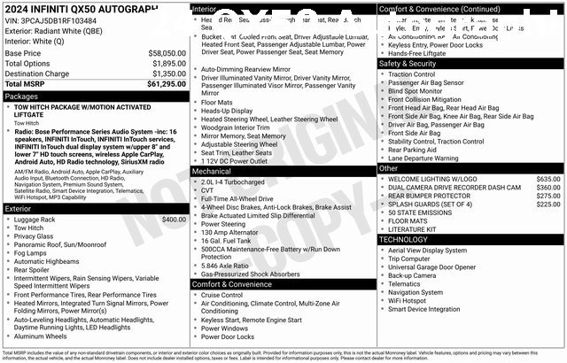 Used 2024 INFINITI QX50 Autograph image 20