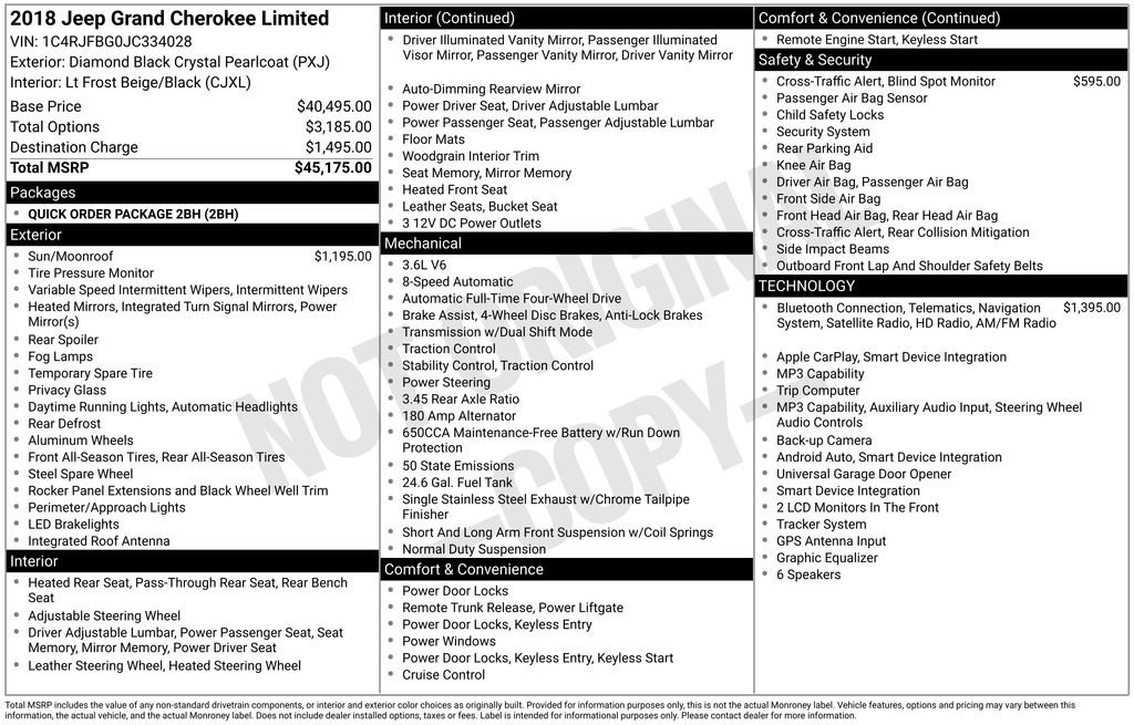 Certified 2018 Jeep Grand Cherokee Limited AWD/4WD image 7