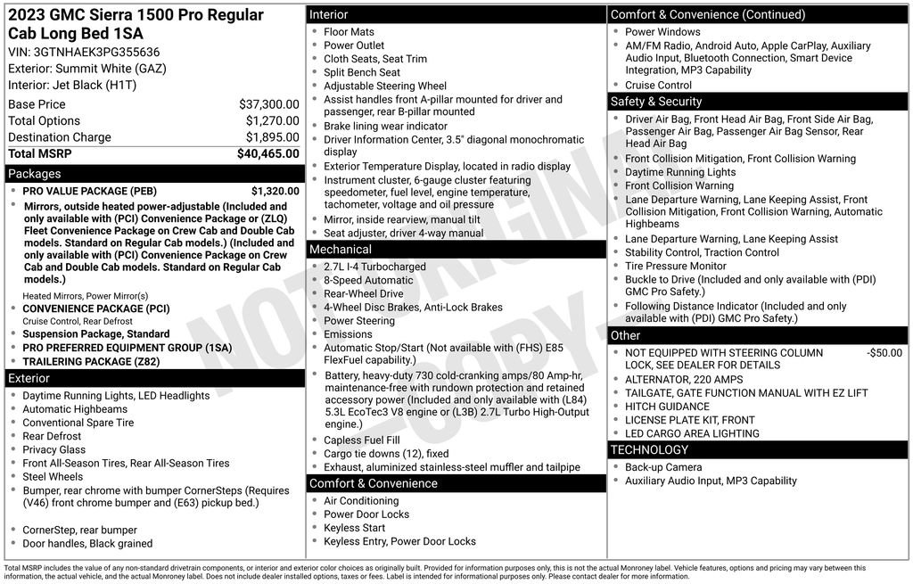 Used 2023 GMC Sierra 1500 Pro w/ Pro Value Package image 14