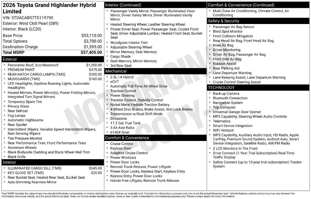 Used 2026 Toyota Grand Highlander AWD Hybrid image 33