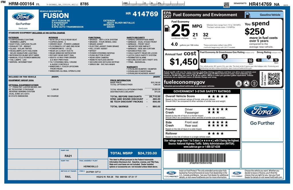 Used 2017 Ford Fusion SE w/ Fusion SE Technology Package image 6