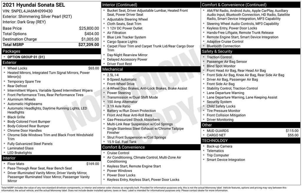 Used 2021 Hyundai Sonata SEL image 15