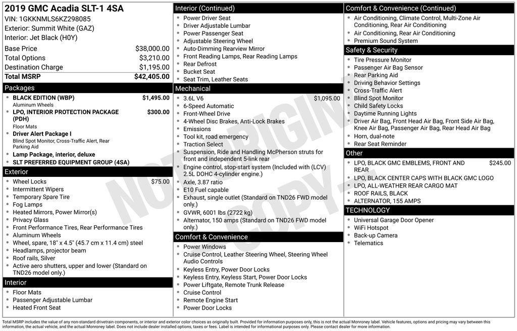 Used 2019 GMC Acadia SLT w/ Black Edition FWD image 4
