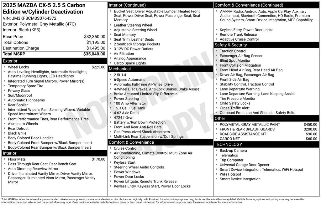 New 2025 MAZDA CX-5 Carbon Edition image 6