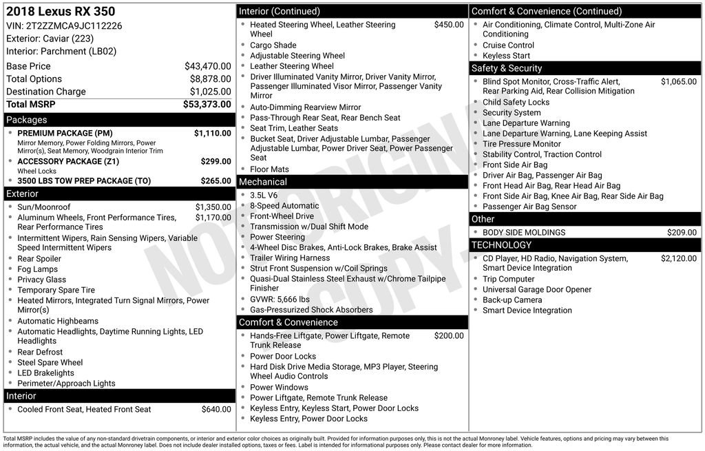 Used 2018 Lexus RX 350 FWD w/ Premium Package image 38