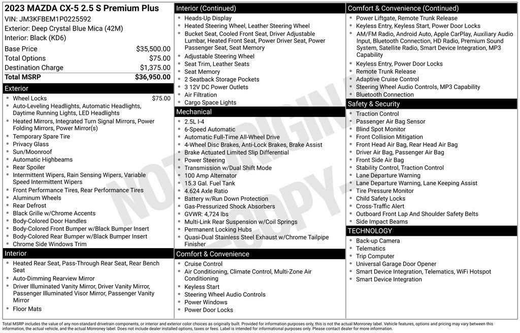Certified 2023 MAZDA CX-5 AWD 2.5 S w/ Premium Plus Pkg image 12