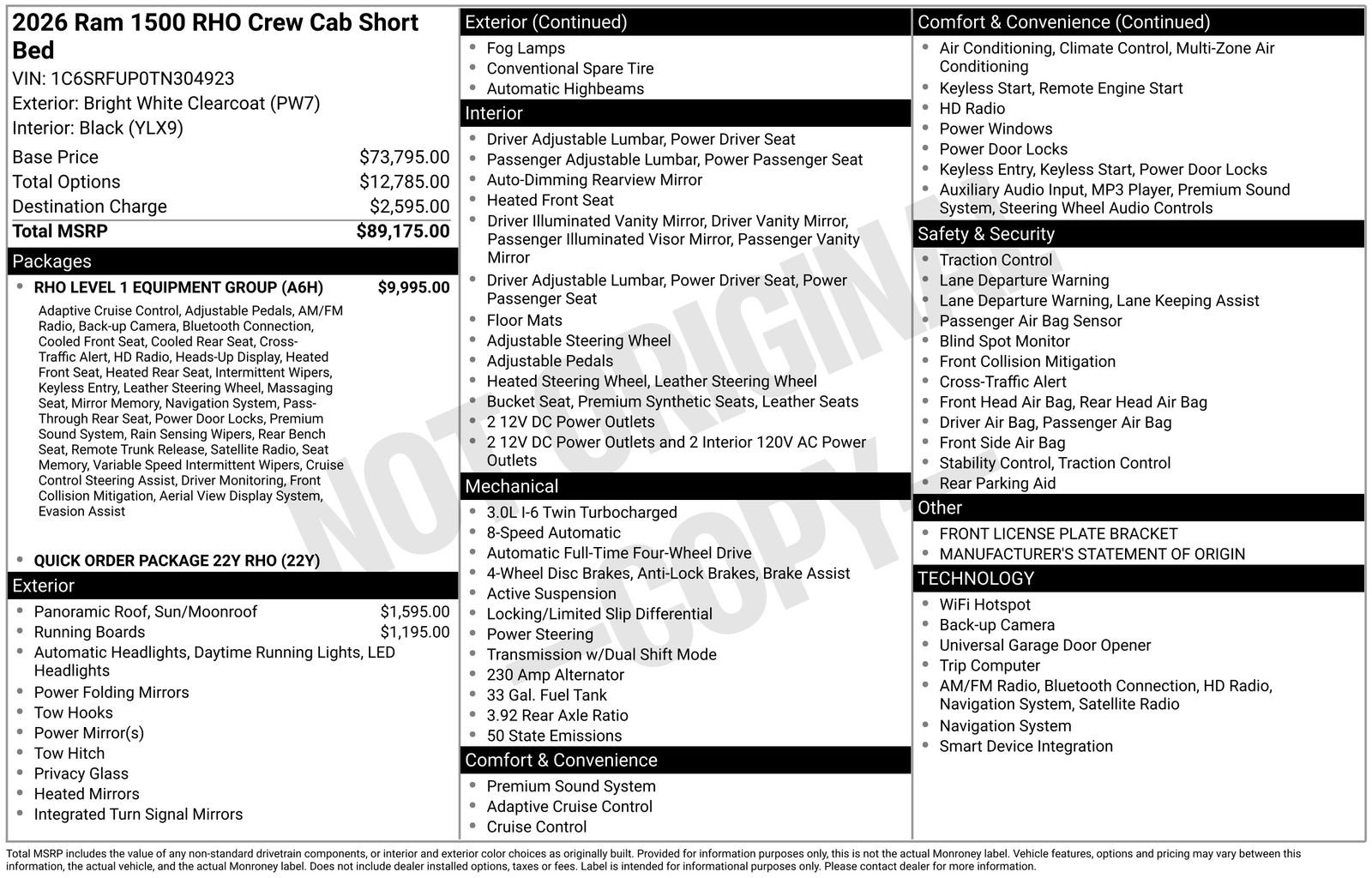 New 2026 RAM 1500 RHO w/ RHO Level 1 Equipment Group image 27