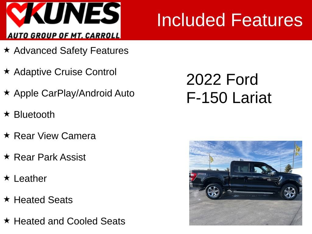 Used 2022 Ford F150 Lariat w/ Equipment Group 502A High image 3