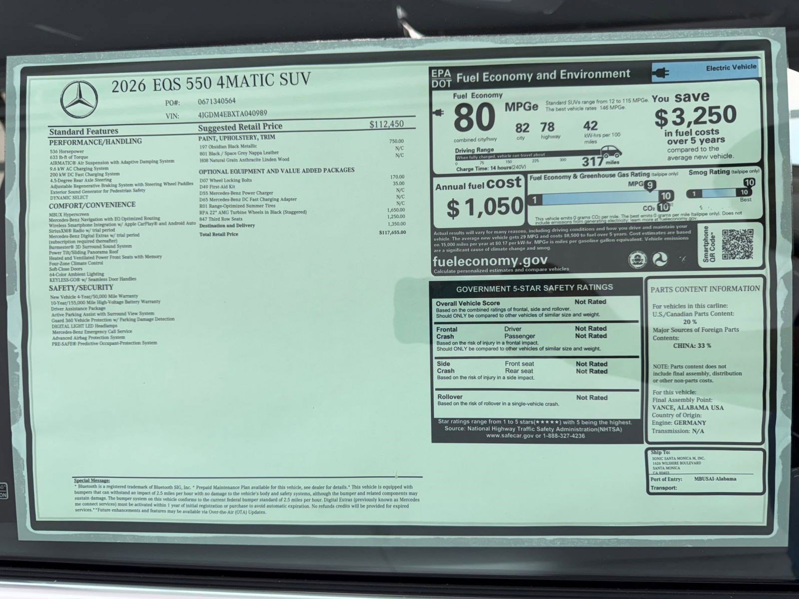 New 2026 Mercedes-Benz EQS 550 4MATIC SUV image 33