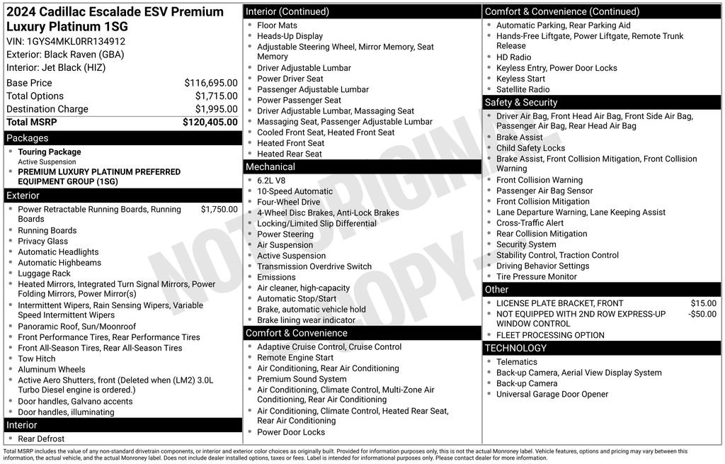 Used 2024 Cadillac Escalade ESV Premium Luxury Platinum AWD/4WD image 7