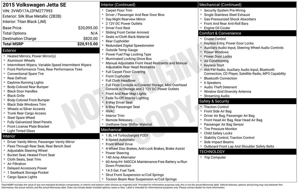 Used 2015 Volkswagen Jetta SE FWD image 10