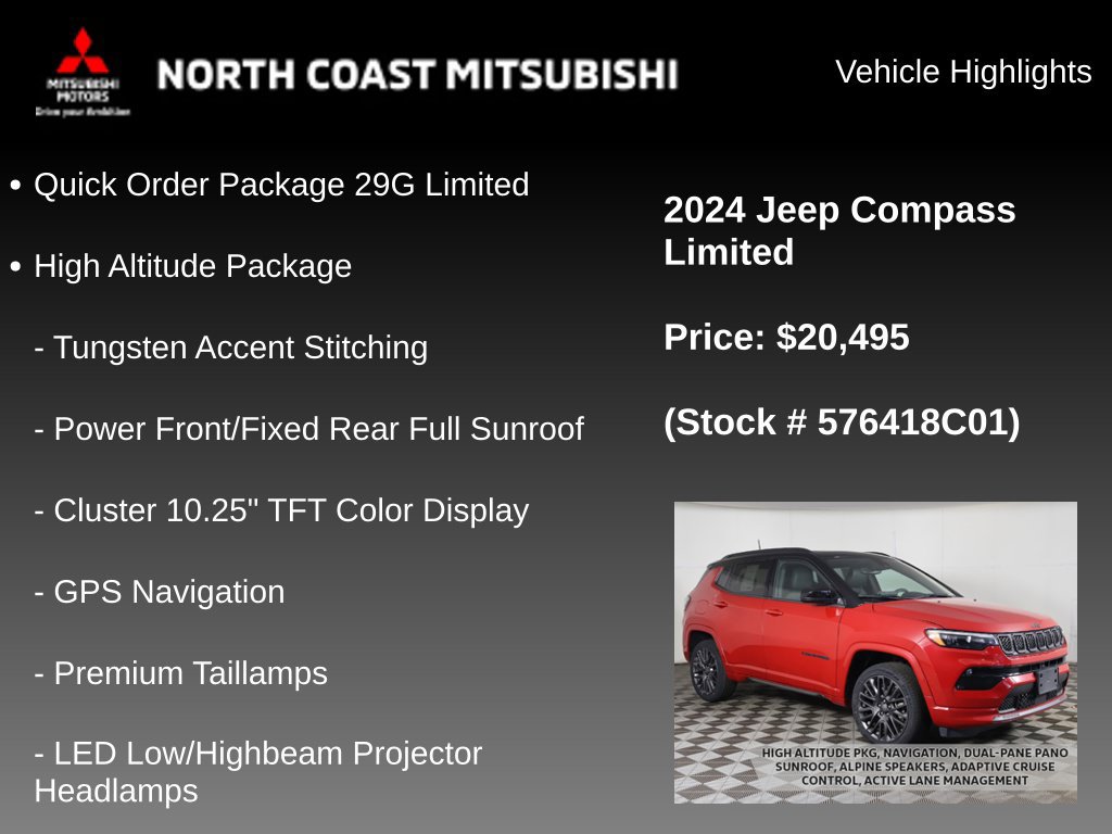 Used 2024 Jeep Compass Limited w/ High Altitude Package AWD/4WD image 2