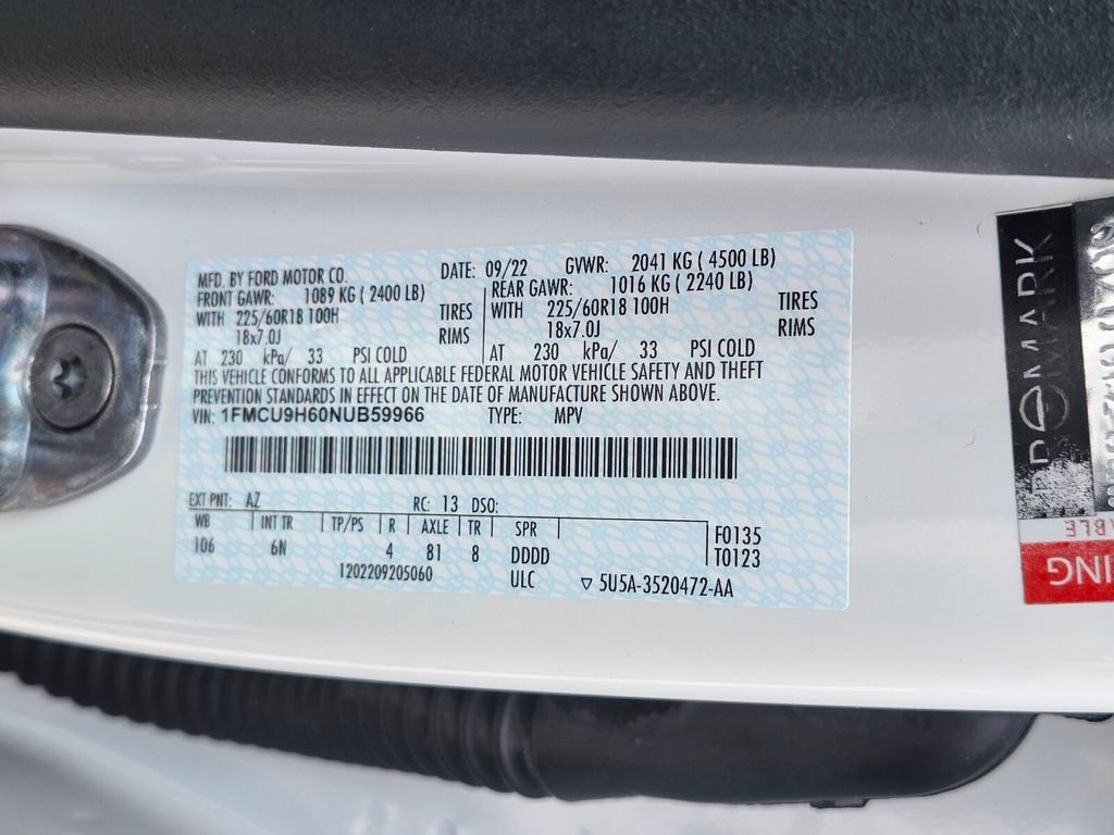 Certified 2022 Ford Escape SEL AWD/4WD image 35