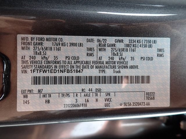 Used 2022 Ford F150 Lariat w/ Equipment Group 502A High AWD/4WD image 14