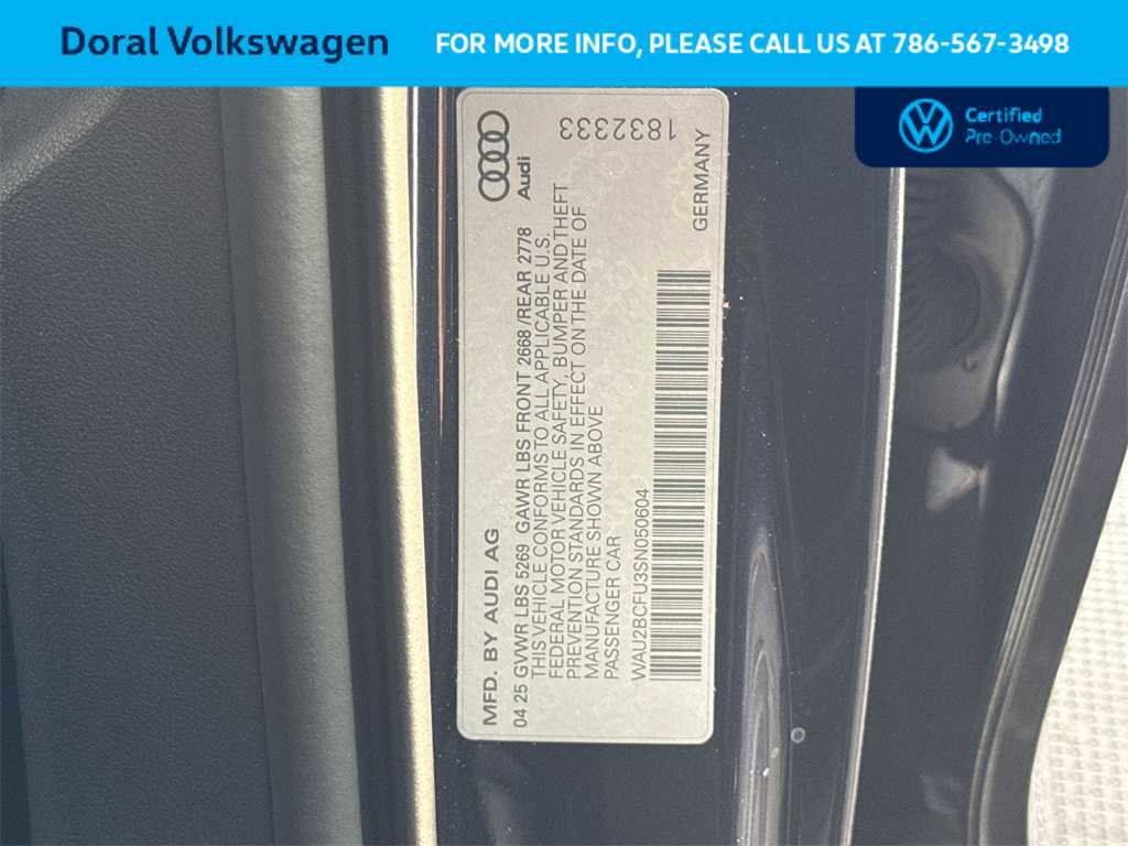 Used 2025 Audi A5 2.0T Premium Plus Sedan image 29