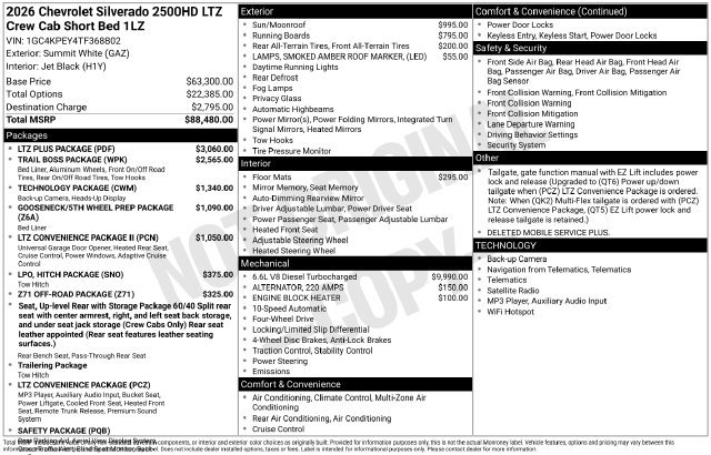 New 2026 Chevrolet Silverado 2500 LTZ w/ LTZ Plus Package AWD/4WD image 4
