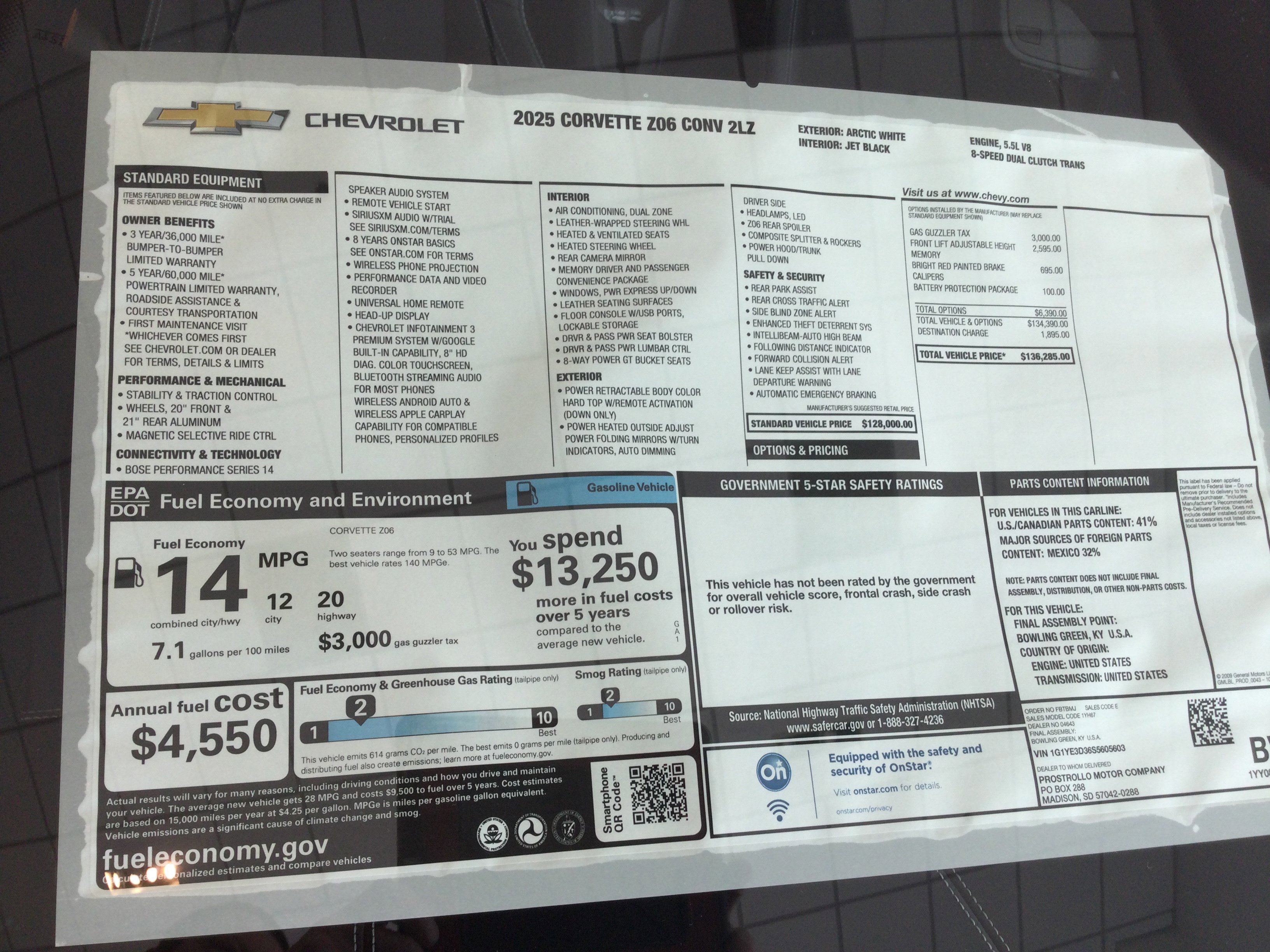 New 2025 Chevrolet Corvette Z06 w/ Battery Protection Package image 7