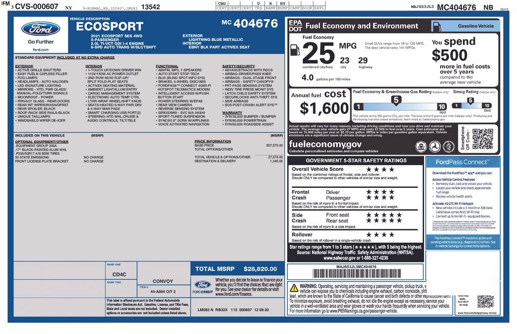 Used 2021 Ford EcoSport SES AWD/4WD image 6