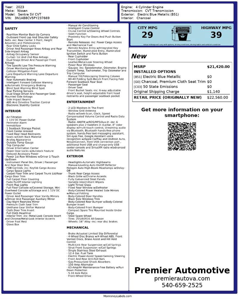 Used 2023 Nissan Sentra SV image 2