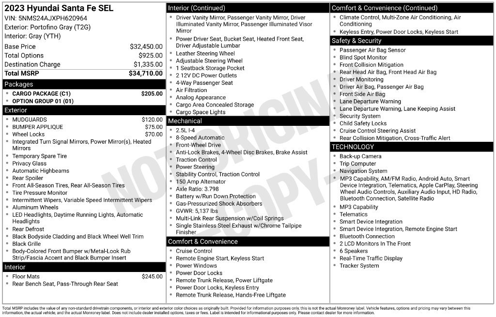 Certified 2023 Hyundai Santa Fe SEL w/ Cargo Package FWD image 5