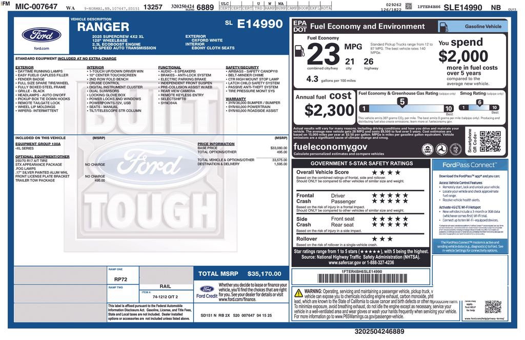 Used 2025 Ford Ranger XL w/ Trailer Tow Package image 13
