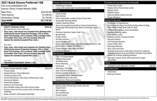 Used 2021 Buick Encore Preferred w/ Safety Package image 36