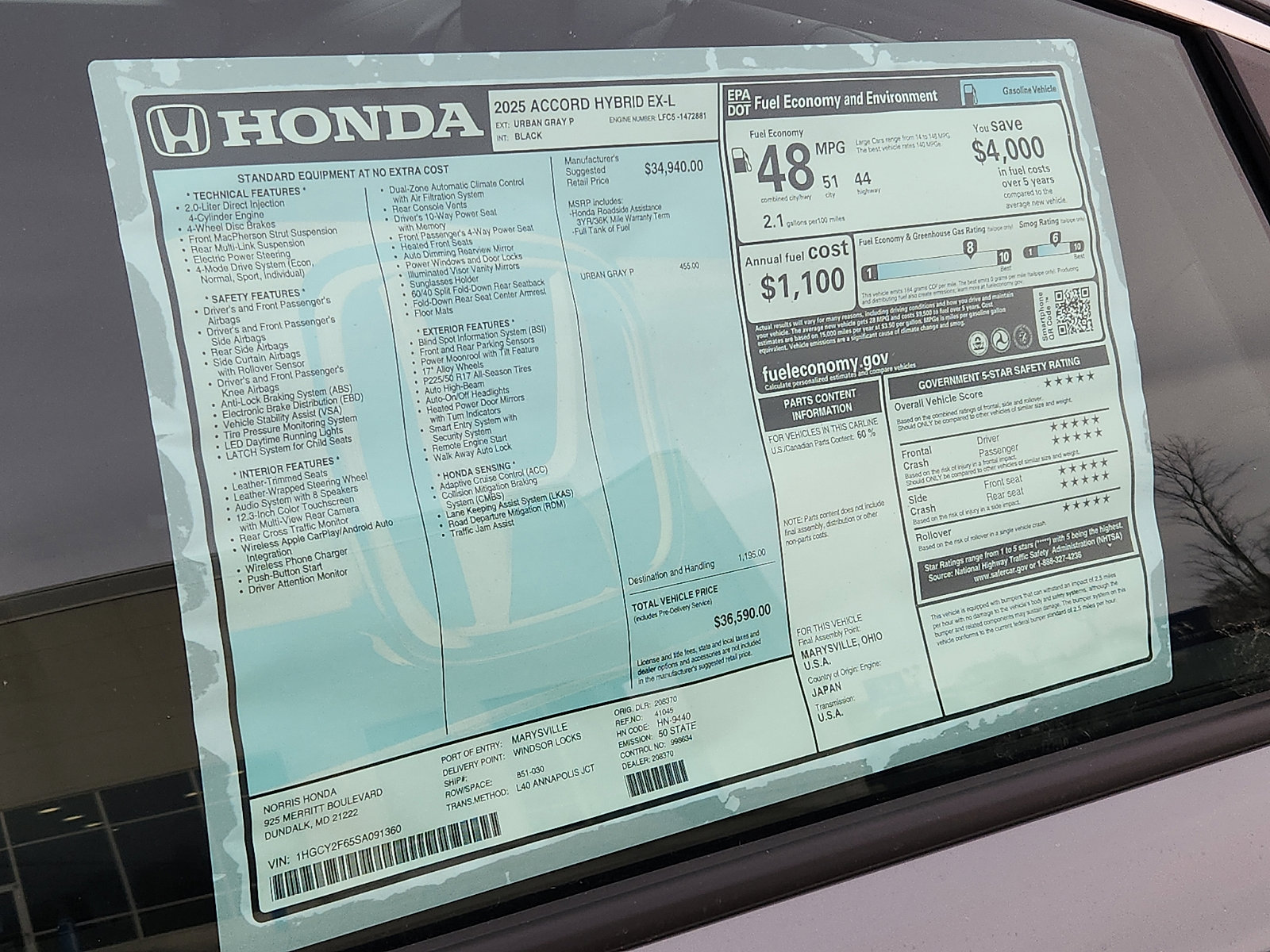 New 2025 Honda Accord EX-L image 18