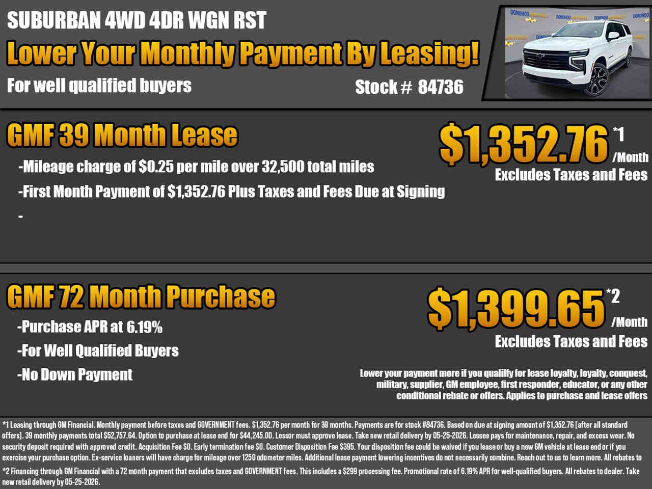 New 2026 Chevrolet Suburban RST w/ RST Capability Package AWD/4WD image 2