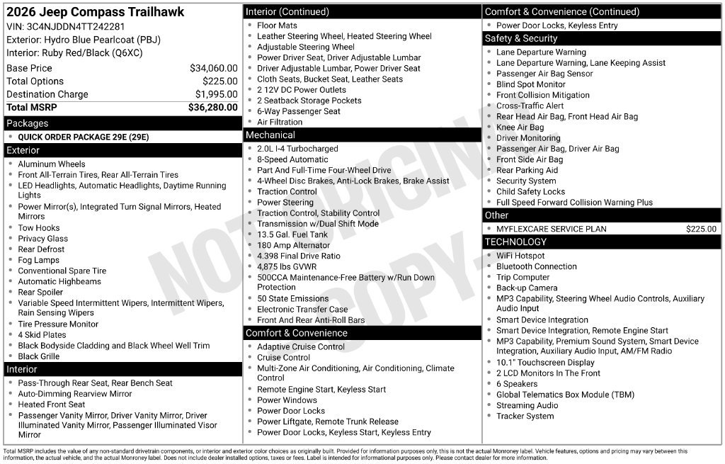 New 2026 Jeep Compass Trailhawk AWD/4WD image 29
