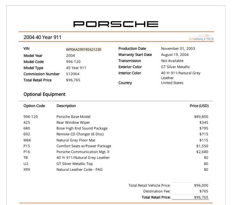 Used 2004 Porsche 911 40th Anniversary RWD image 2