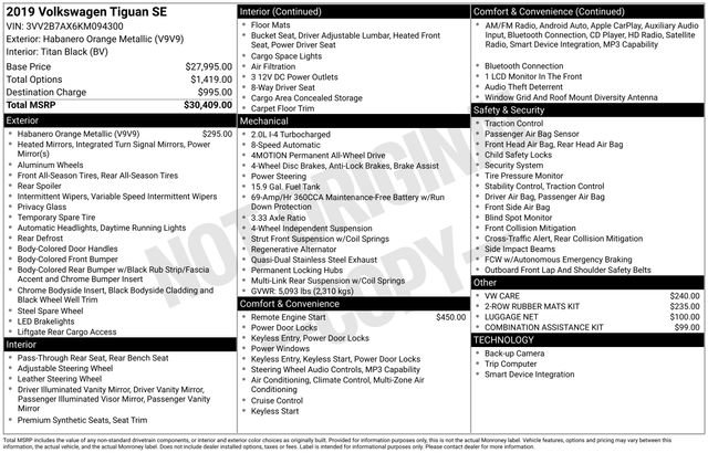 Used 2019 Volkswagen Tiguan SE image 15